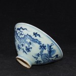 Antike B/W Schale / Bowl mit Phönix und Drachen